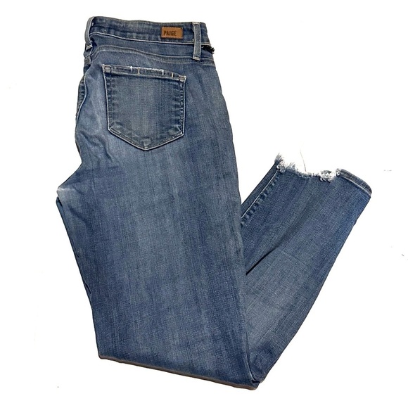 Paige Denim Verdugo Ankle Distressed Light Wash Denim Jeans Slim Leg Women's 29 - Picture 4 of 10